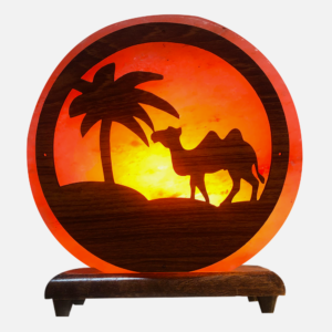 3D Desert Camel Scenery Himalayan Salt Plate Lamp