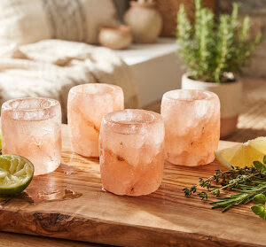 Himalayan Rock Salt Natural Glass (Pack of 2) Short Size