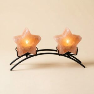 Star Shape Candle Holder with Metal Stand (Pack of 2)